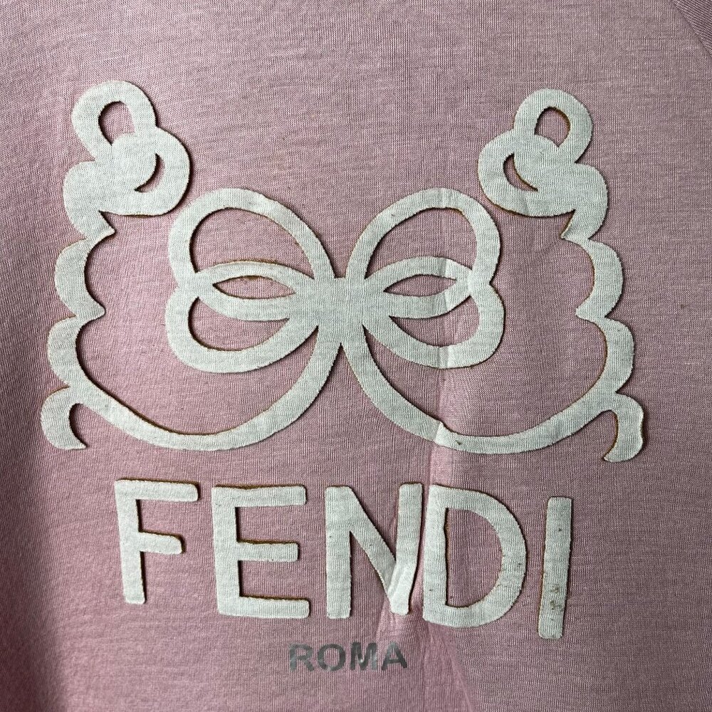 Fendi Kid's Pink Flowy A-Line Ruffle Long Sleeve Dress Size 6 Years - Picture 5 of 14